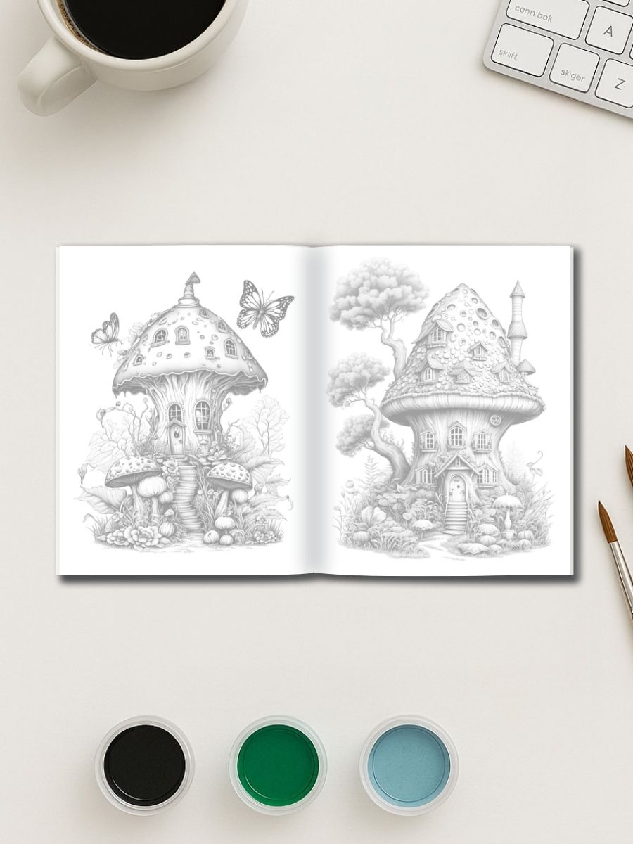 Mushroom Cottage Magic – 75 Whimsical House Pages - Image 2