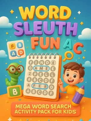 Word Sleuth Fun – Mega Word Search Activity Pack for Kids (548 Pages)